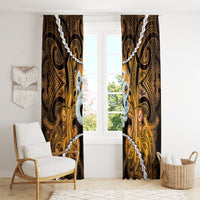 Maori Matariki Manaia Kowhai Window Curtain Maori Kowhaiwhai Pattern Galaxy LT01 - Polynesian Pride