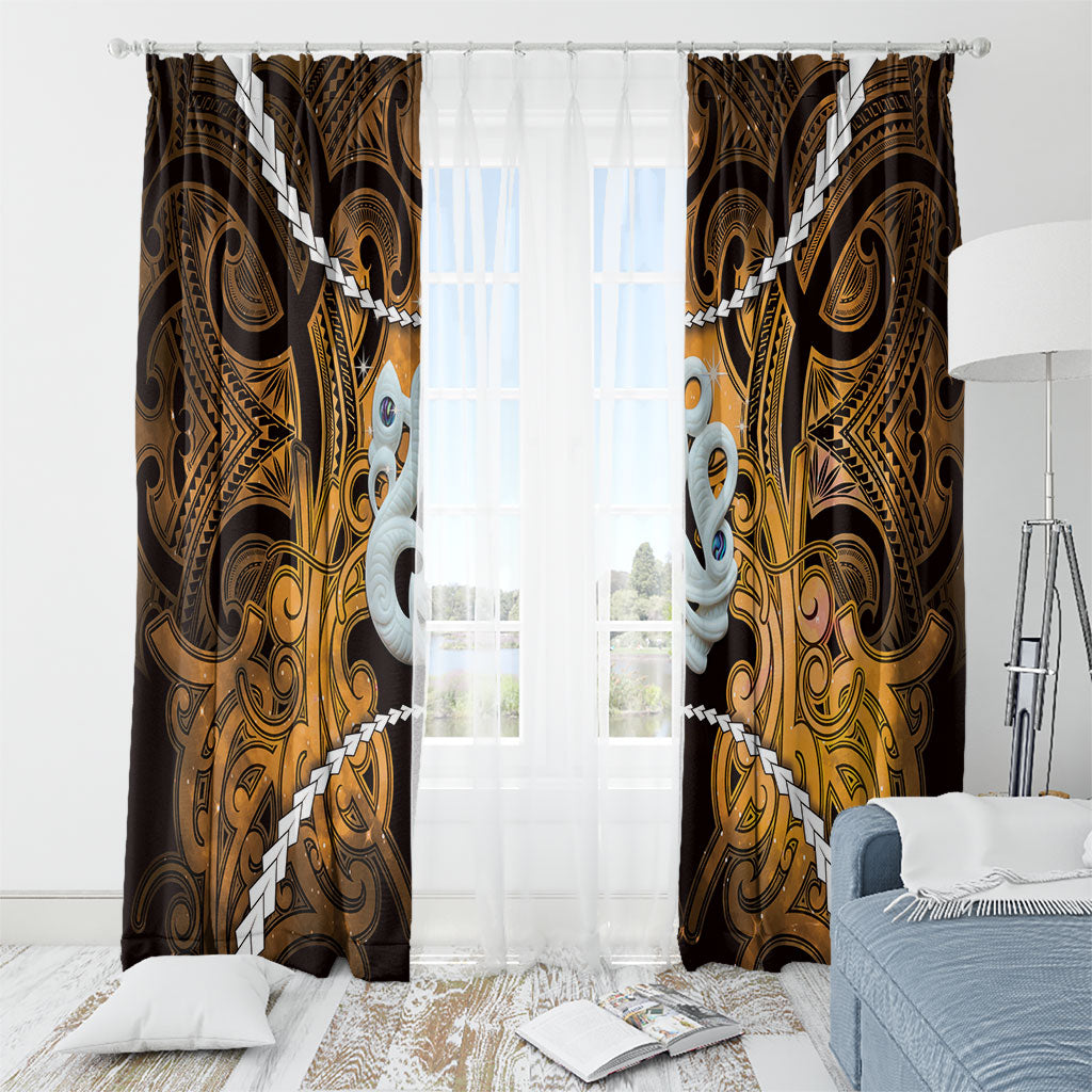Maori Matariki Manaia Kowhai Window Curtain Maori Kowhaiwhai Pattern Galaxy LT01 - Polynesian Pride