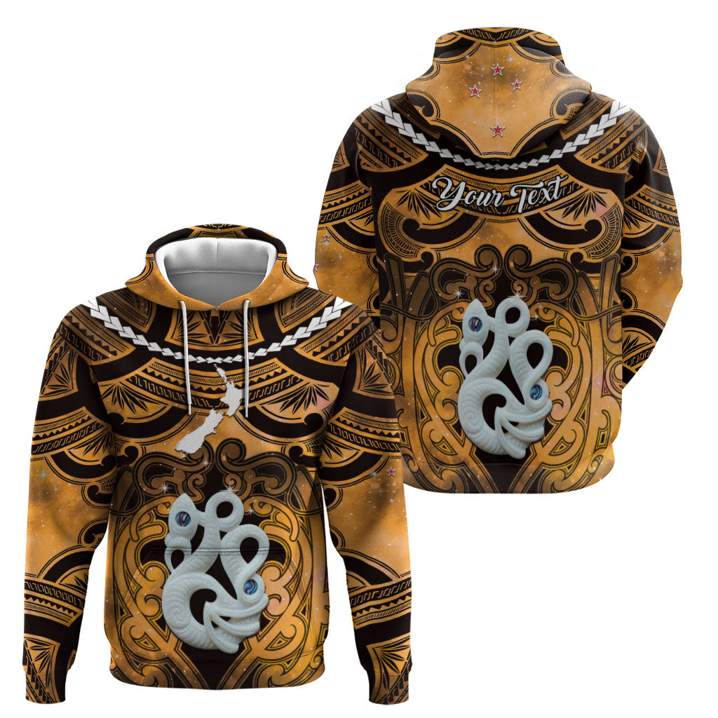Personalised Maori Matariki Manaia Kowhai Zip Hoodie Maori Kowhaiwhai Pattern Galaxy LT01 - Polynesian Pride