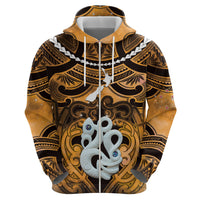 Personalised Maori Matariki Manaia Kowhai Zip Hoodie Maori Kowhaiwhai Pattern Galaxy LT01 - Polynesian Pride