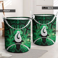 Maori Matariki Hei Matau Kakariki Laundry Basket Maori Kowhaiwhai Pattern Galaxy