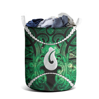 Maori Matariki Hei Matau Kakariki Laundry Basket Maori Kowhaiwhai Pattern Galaxy
