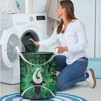 Maori Matariki Hei Matau Kakariki Laundry Basket Maori Kowhaiwhai Pattern Galaxy
