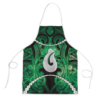 Maori Matariki Hei Matau Kakariki Apron Maori Kowhaiwhai Pattern Galaxy LT01 Green - Polynesian Pride