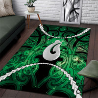Maori Matariki Hei Matau Kakariki Area Rug Maori Kowhaiwhai Pattern Galaxy