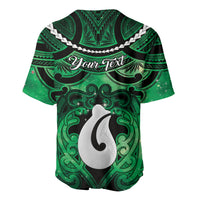 Personalised Maori Matariki Hei Matau Kakariki Baseball Jersey Maori Kowhaiwhai Pattern Galaxy LT01 - Polynesian Pride