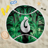 Maori Matariki Hei Matau Kakariki Beach Blanket Maori Kowhaiwhai Pattern Galaxy LT01 One Size 150cm Green - Polynesian Pride