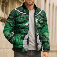 Personalised Maori Matariki Hei Matau Kakariki Bomber Puffer Jacket Maori Kowhaiwhai Pattern Galaxy