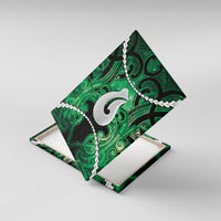 Maori Matariki Hei Matau Kakariki Canvas Wall Art Maori Kowhaiwhai Pattern Galaxy LT01 With Frame Green - Polynesian Pride
