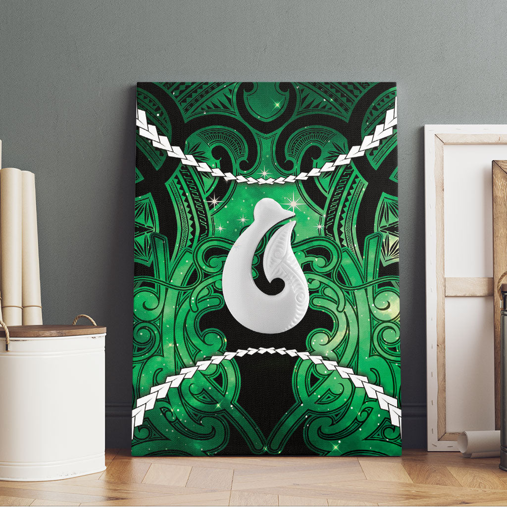 Maori Matariki Hei Matau Kakariki Canvas Wall Art Maori Kowhaiwhai Pattern Galaxy LT01 - Polynesian Pride