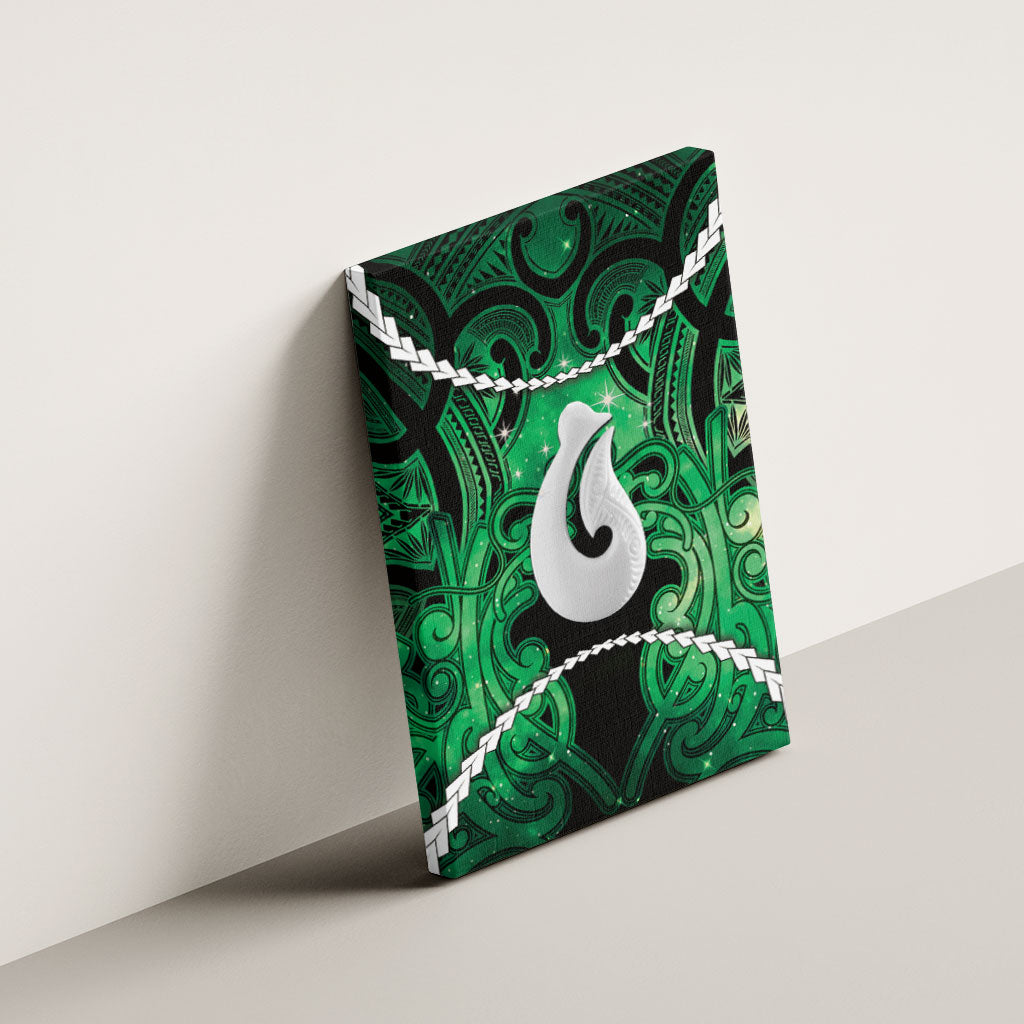 Maori Matariki Hei Matau Kakariki Canvas Wall Art Maori Kowhaiwhai Pattern Galaxy LT01 - Polynesian Pride