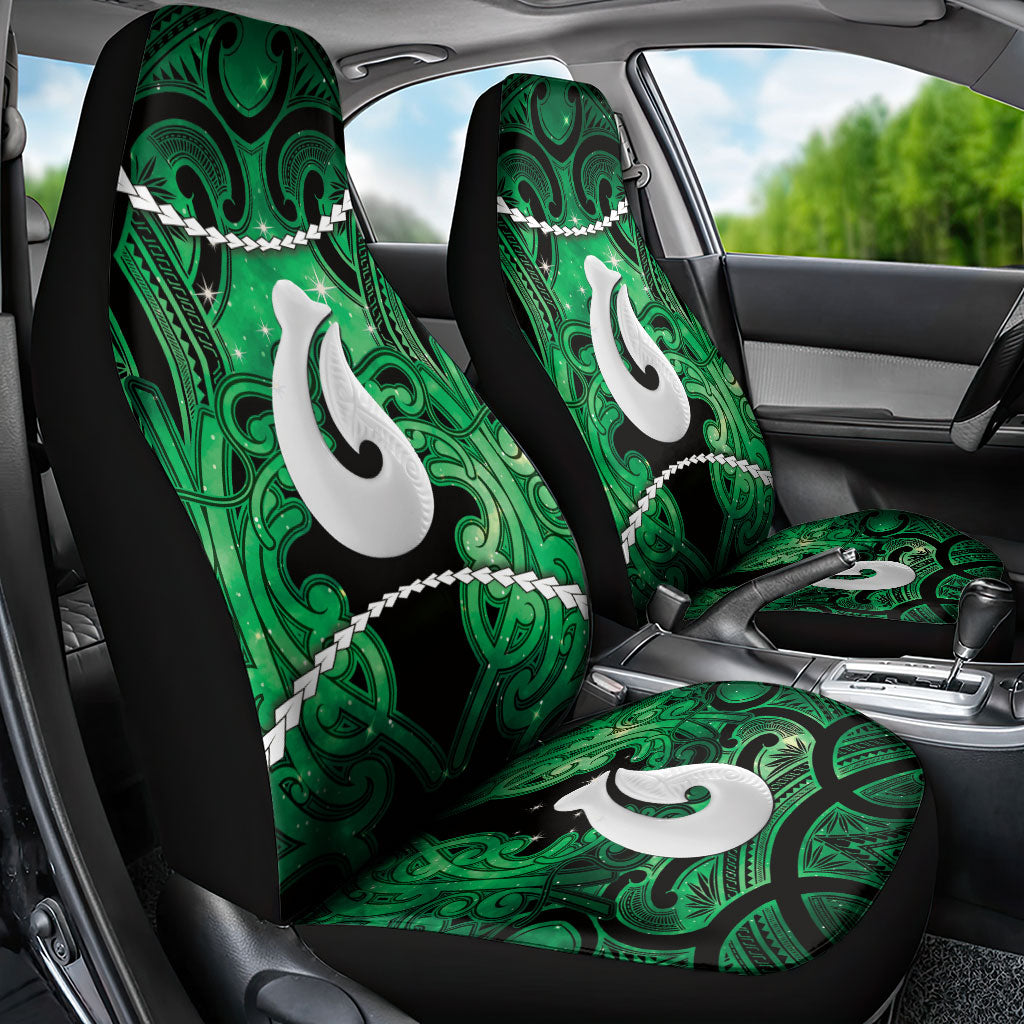 Maori Matariki Hei Matau Kakariki Car Seat Cover Maori Kowhaiwhai Pattern Galaxy LT01 - Polynesian Pride