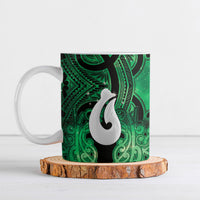 Personalised Maori Matariki Hei Matau Kakariki Ceramic Mug Maori Kowhaiwhai Pattern Galaxy LT01 Green - Polynesian Pride