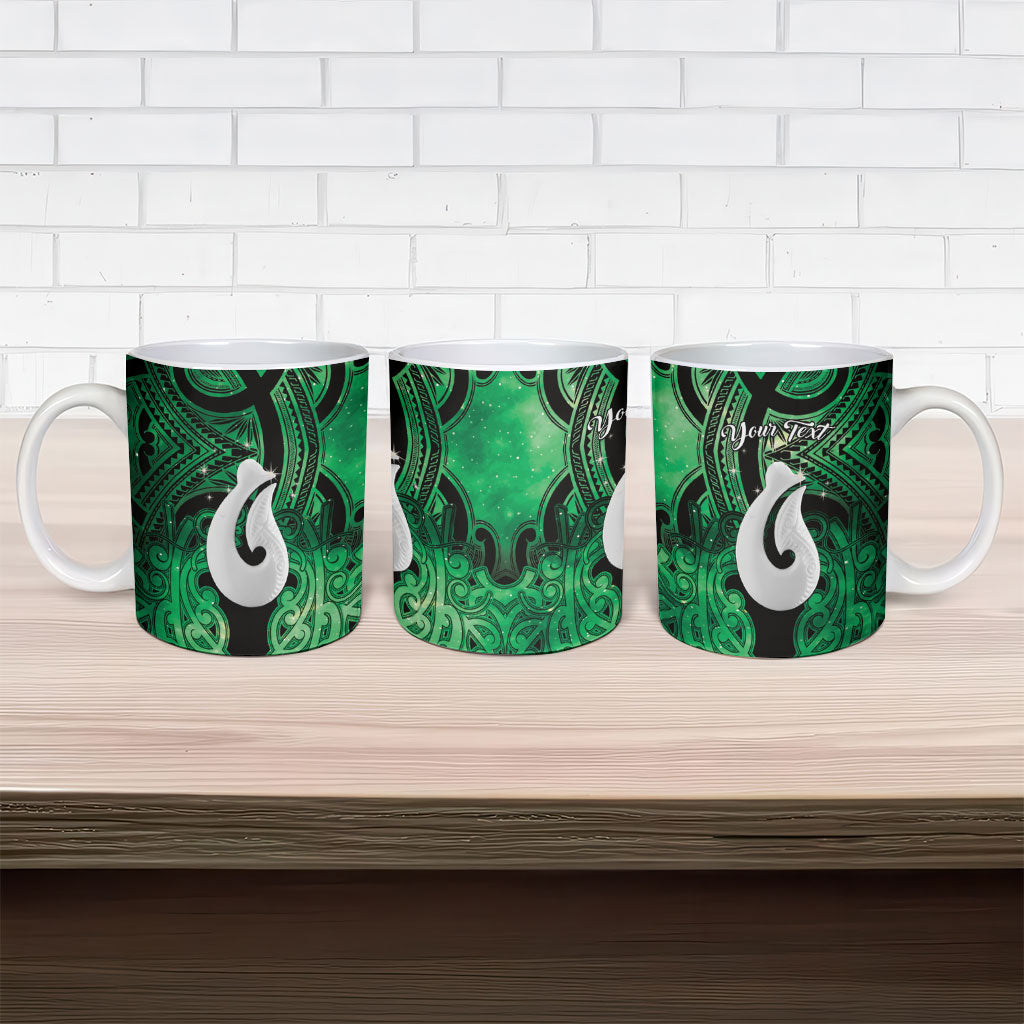 Personalised Maori Matariki Hei Matau Kakariki Ceramic Mug Maori Kowhaiwhai Pattern Galaxy LT01 - Polynesian Pride