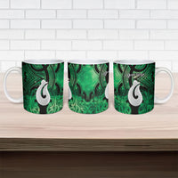 Personalised Maori Matariki Hei Matau Kakariki Ceramic Mug Maori Kowhaiwhai Pattern Galaxy LT01 - Polynesian Pride