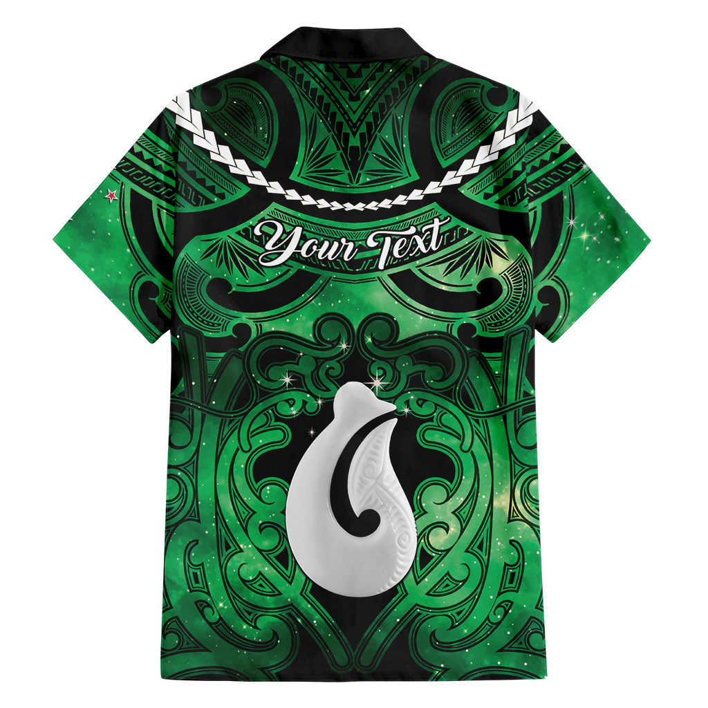 Personalised Maori Matariki Hei Matau Kakariki Family Matching Off The Shoulder Long Sleeve Dress and Hawaiian Shirt Maori Kowhaiwhai Pattern Galaxy