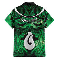 Personalised Maori Matariki Hei Matau Kakariki Family Matching Off The Shoulder Long Sleeve Dress and Hawaiian Shirt Maori Kowhaiwhai Pattern Galaxy