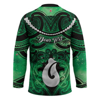 Personalised Maori Matariki Hei Matau Kakariki Hockey Jersey Maori Kowhaiwhai Pattern Galaxy LT01 - Polynesian Pride