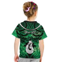 Personalised Maori Matariki Hei Matau Kakariki Kid T Shirt Maori Kowhaiwhai Pattern Galaxy LT01 - Polynesian Pride
