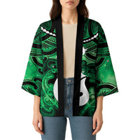 Personalised Maori Matariki Hei Matau Kakariki Kimono Maori Kowhaiwhai Pattern Galaxy LT01 - Polynesian Pride