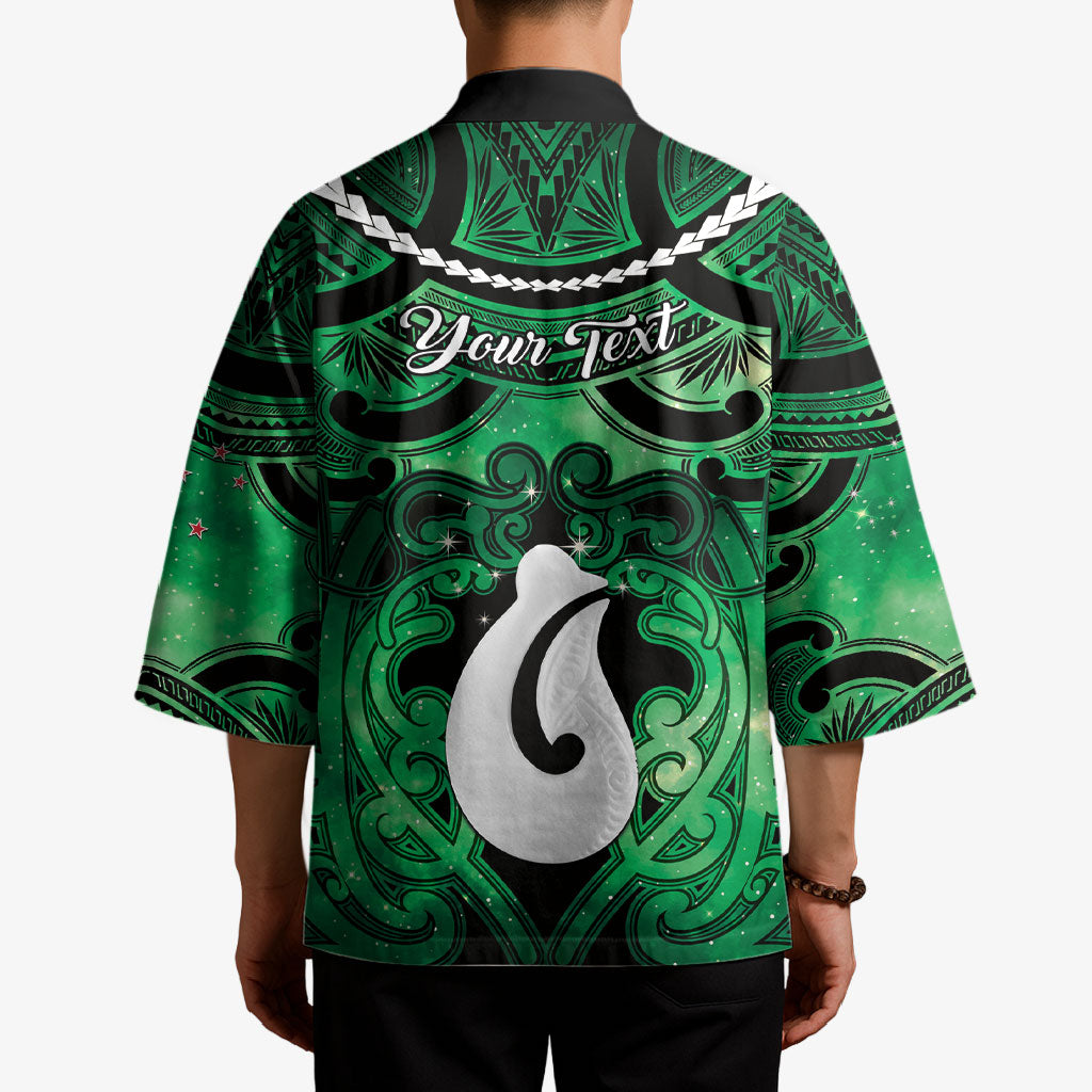 Personalised Maori Matariki Hei Matau Kakariki Kimono Maori Kowhaiwhai Pattern Galaxy LT01 - Polynesian Pride