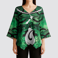 Personalised Maori Matariki Hei Matau Kakariki Kimono Sleeve Blouse Maori Kowhaiwhai Pattern Galaxy LT01 - Polynesian Pride