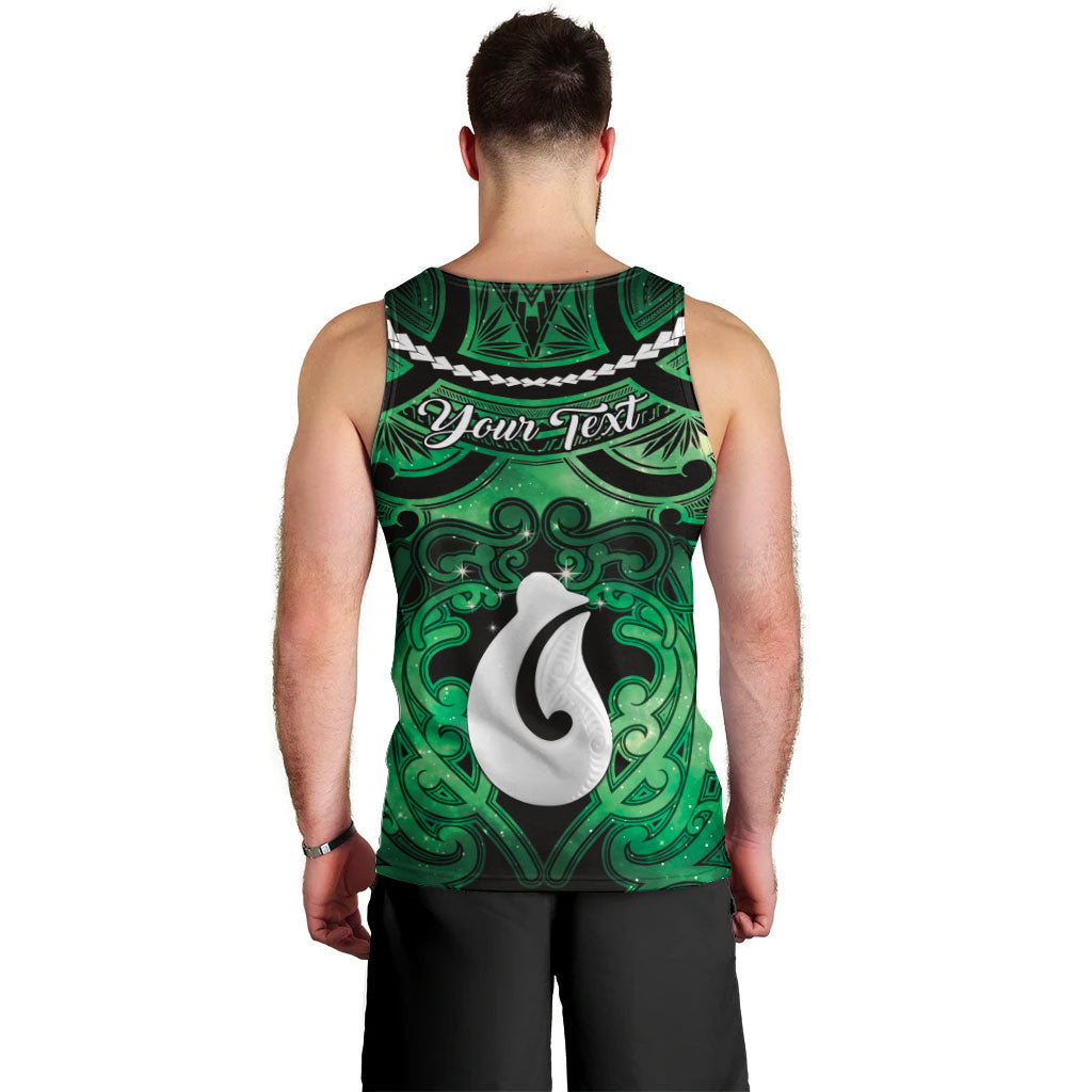 Personalised Maori Matariki Hei Matau Kakariki Men Tank Top Maori Kowhaiwhai Pattern Galaxy LT01 - Polynesian Pride