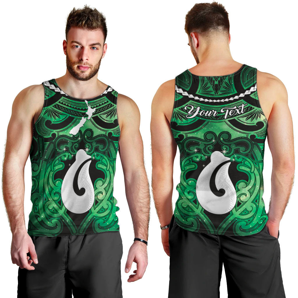 Personalised Maori Matariki Hei Matau Kakariki Men Tank Top Maori Kowhaiwhai Pattern Galaxy LT01 - Polynesian Pride