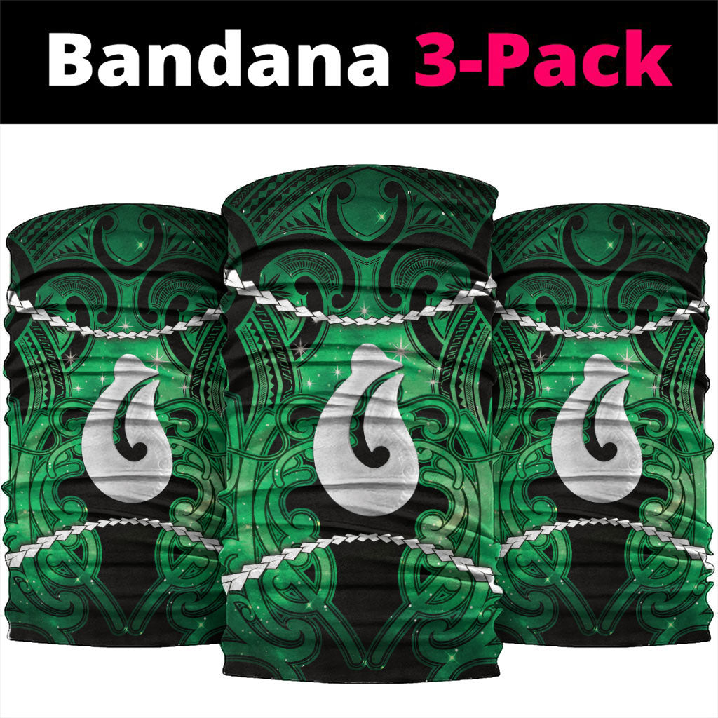 Maori Matariki Hei Matau Kakariki Neck Gaiter Maori Kowhaiwhai Pattern Galaxy LT01 package One Size: 25*50cm Green - Polynesian Pride