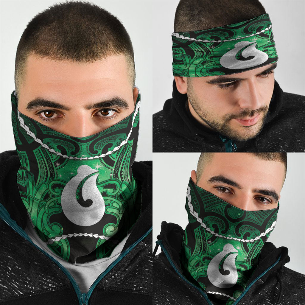 Maori Matariki Hei Matau Kakariki Neck Gaiter Maori Kowhaiwhai Pattern Galaxy LT01 - Polynesian Pride