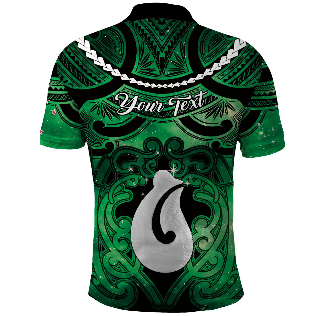 Personalised Maori Matariki Hei Matau Kakariki Polo Shirt Maori Kowhaiwhai Pattern Galaxy LT01 - Polynesian Pride