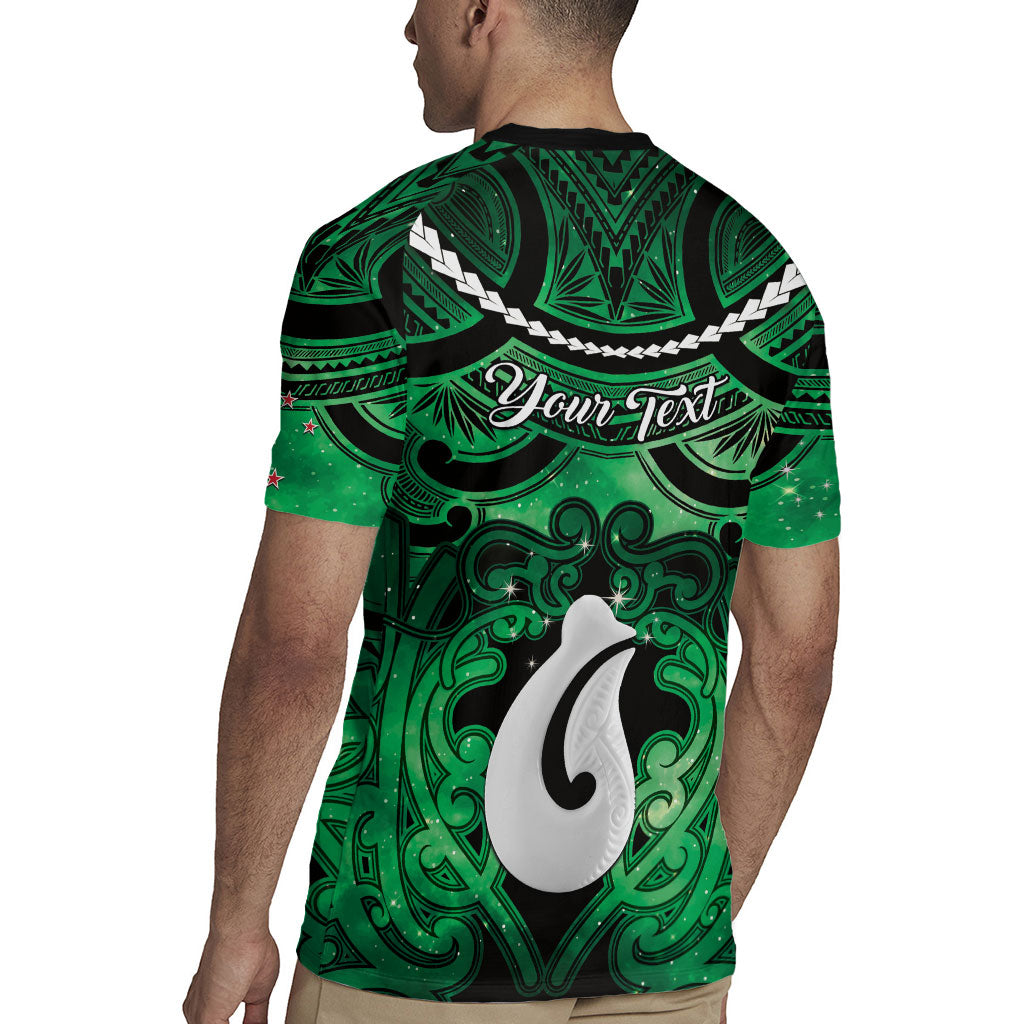 Personalised Maori Matariki Hei Matau Kakariki Rugby Jersey Maori Kowhaiwhai Pattern Galaxy