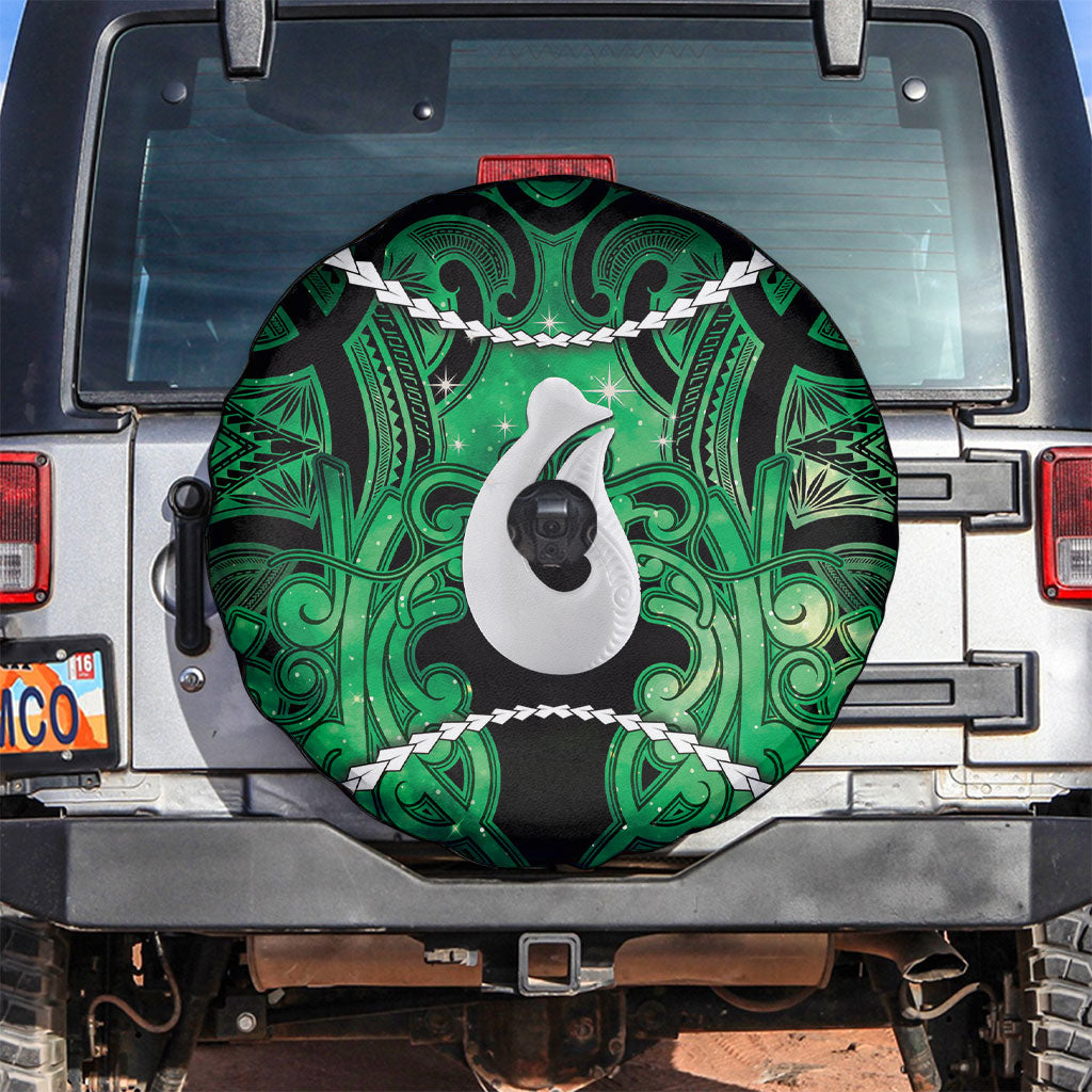 Maori Matariki Hei Matau Kakariki Spare Tire Cover Maori Kowhaiwhai Pattern Galaxy LT01 Green - Polynesian Pride