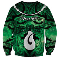 Personalised Maori Matariki Hei Matau Kakariki Sweatshirt Maori Kowhaiwhai Pattern Galaxy