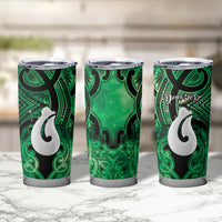 Personalised Maori Matariki Hei Matau Kakariki Tumbler Cup Maori Kowhaiwhai Pattern Galaxy LT01 - Polynesian Pride