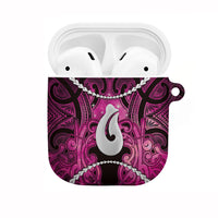 Maori Matariki Hei Matau Mawhero AirPods Case Maori Kowhaiwhai Pattern Galaxy LT01 Pink - Polynesian Pride