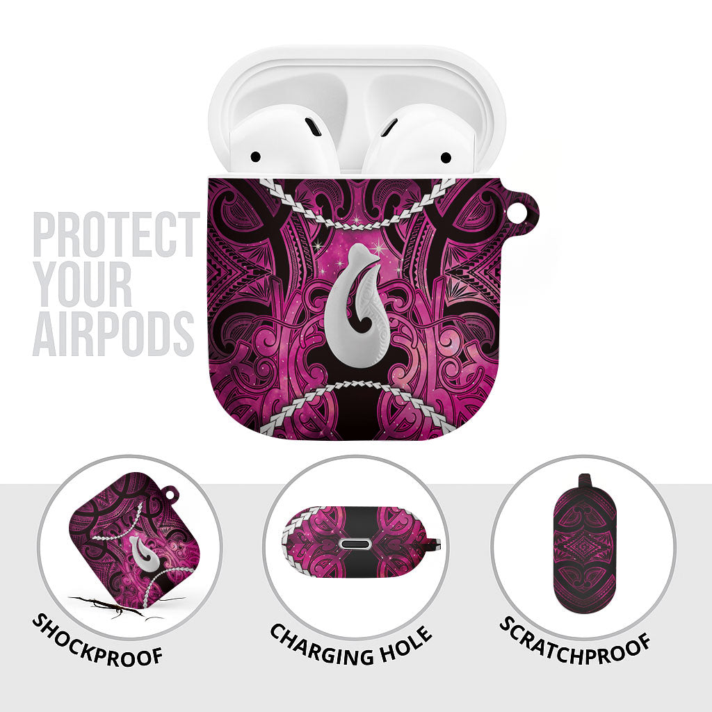 Maori Matariki Hei Matau Mawhero AirPods Case Maori Kowhaiwhai Pattern Galaxy LT01 - Polynesian Pride