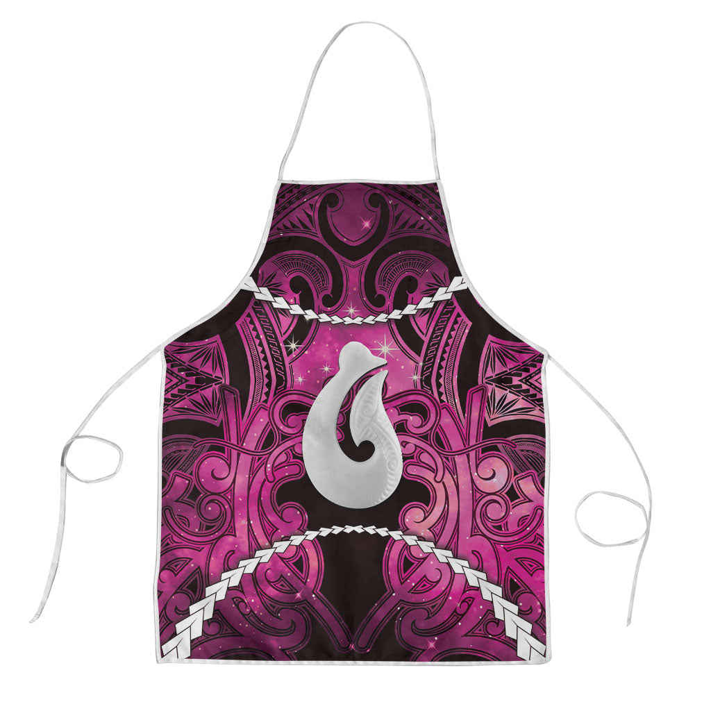 Maori Matariki Hei Matau Mawhero Apron Maori Kowhaiwhai Pattern Galaxy LT01 Pink - Polynesian Pride