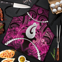 Maori Matariki Hei Matau Mawhero Apron Maori Kowhaiwhai Pattern Galaxy LT01 Pink - Polynesian Pride