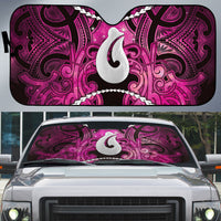 Maori Matariki Hei Matau Mawhero Auto Sun Shade Maori Kowhaiwhai Pattern Galaxy LT01 Pink - Polynesian Pride