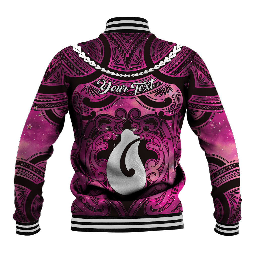 Personalised Maori Matariki Hei Matau Mawhero Baseball Jacket Maori Kowhaiwhai Pattern Galaxy LT01 - Polynesian Pride