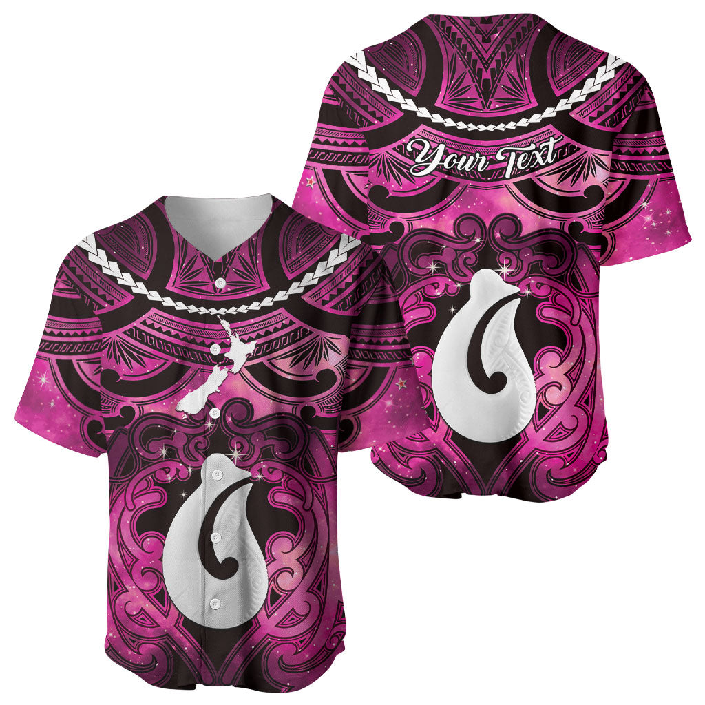 Personalised Maori Matariki Hei Matau Mawhero Baseball Jersey Maori Kowhaiwhai Pattern Galaxy LT01 - Polynesian Pride