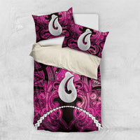Maori Matariki Hei Matau Mawhero Bedding Set Maori Kowhaiwhai Pattern Galaxy LT01 US Twin 172cm x 218cm Pink - Polynesian Pride