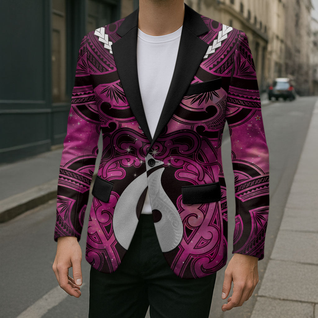 Personalised Maori Matariki Hei Matau Mawhero Blazer Maori Kowhaiwhai Pattern Galaxy LT01 - Polynesian Pride