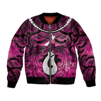 Personalised Maori Matariki Hei Matau Mawhero Bomber Jacket Maori Kowhaiwhai Pattern Galaxy
