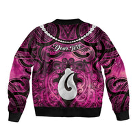 Personalised Maori Matariki Hei Matau Mawhero Bomber Jacket Maori Kowhaiwhai Pattern Galaxy