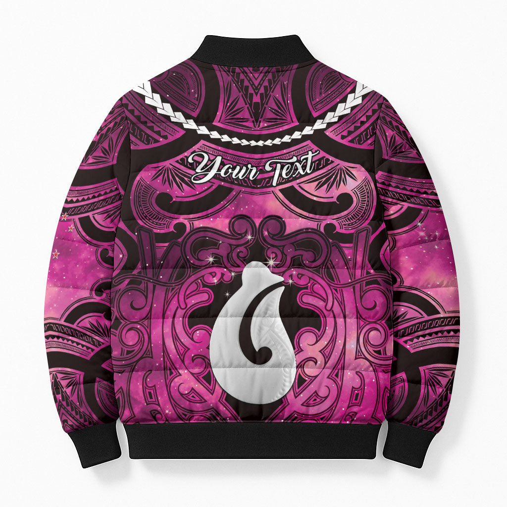 Personalised Maori Matariki Hei Matau Mawhero Bomber Puffer Jacket Maori Kowhaiwhai Pattern Galaxy LT01 - Polynesian Pride