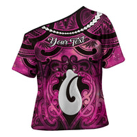 Personalised Maori Matariki Hei Matau Mawhero Cross Shoulder Shirt Maori Kowhaiwhai Pattern Galaxy LT01 - Polynesian Pride