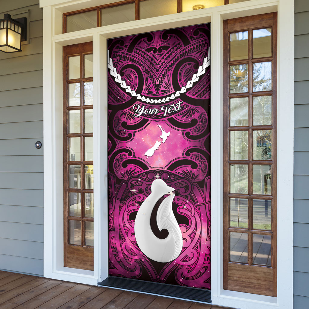 Personalised Maori Matariki Hei Matau Mawhero Door Cover Maori Kowhaiwhai Pattern Galaxy LT01 - Polynesian Pride