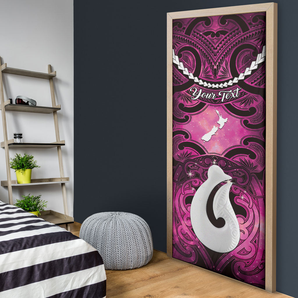 Personalised Maori Matariki Hei Matau Mawhero Door Cover Maori Kowhaiwhai Pattern Galaxy LT01 - Polynesian Pride